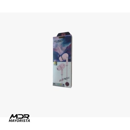 Auriculares Music  con cable Rosados Con Gomita (caja)