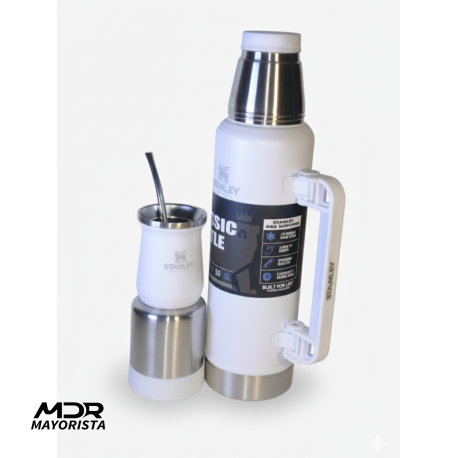 Termo 1,2L+ mate 160ml combo con logo Stanley 