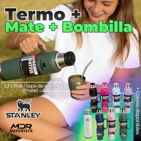 Termo de 1,3L + Tapa de acero (que puede usarse de mate) 