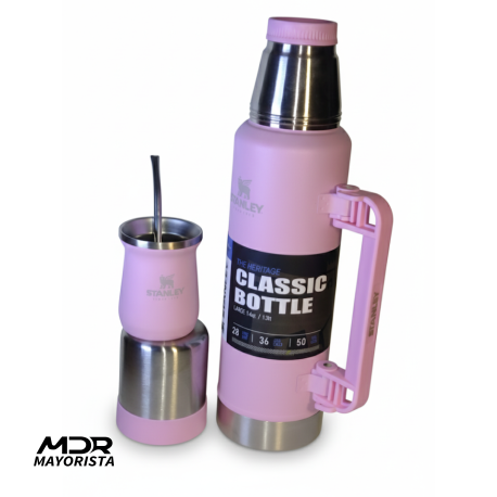 Termo 1,2L+ mate 160ml combo con logo Stanley 