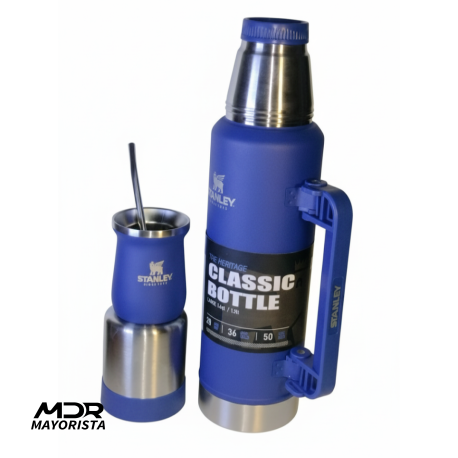 Termo 1,2L+ mate 160ml combo con logo Stanley 