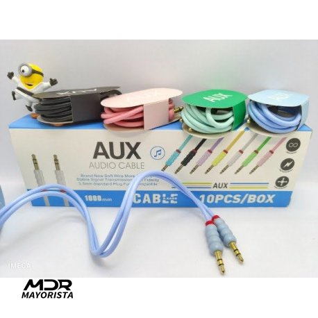 cable AUXILIAR plug - plug 3,5 de colores