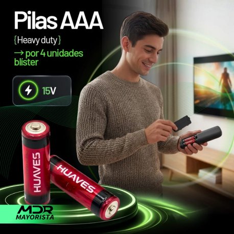 Pilas AAA HUAYES heavy duty 1,5v x4 unidades blister