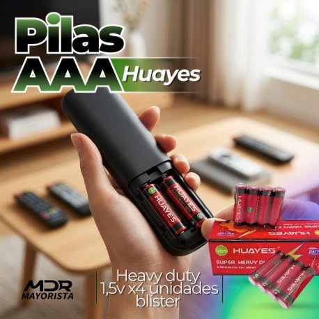 Pilas AAA HUAYES heavy duty 1,5v x4 unidades blister