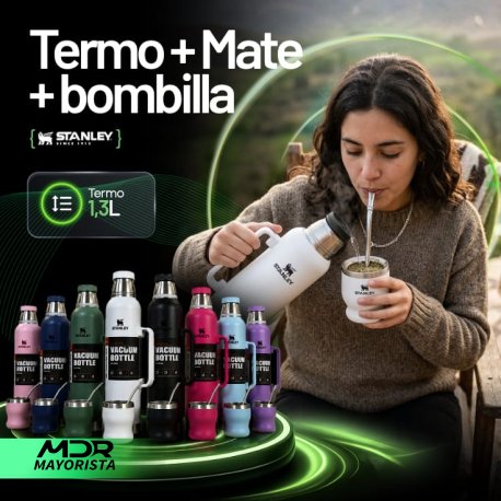 Termo de 1,3L + Tapa de acero (que puede usarse de mate) 