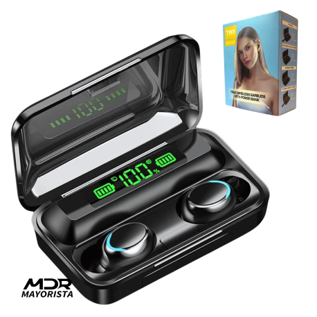 Auriculares Bluetooth f9 + power bank