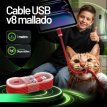 Cable USB - V8 mallado 1mts  (suelto)